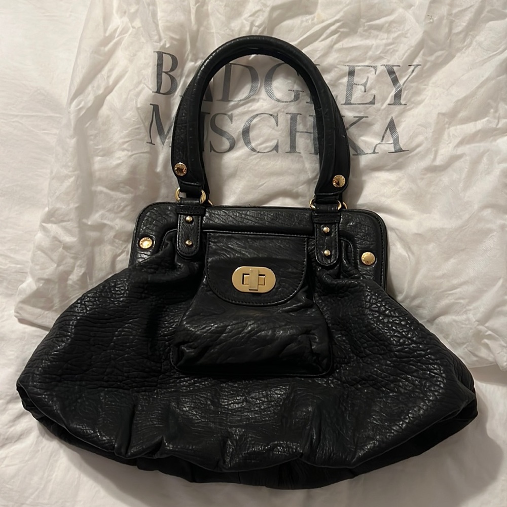 Vintage Badgley Mischka Black supple leather handbag